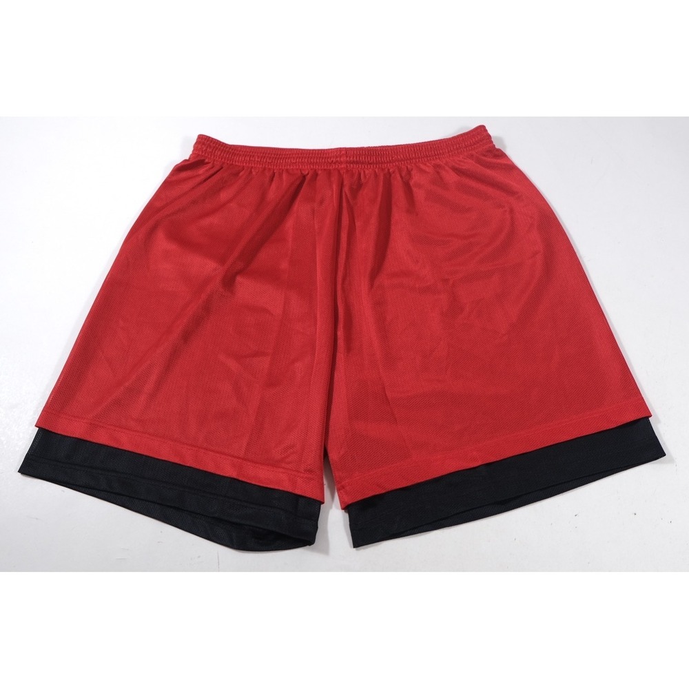 Pro Spirit Shorts Mens XL Red Mesh Basketball Vintage 80s Double Layer Athletic